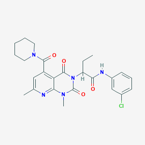 N-(3-chlorophenyl)-2-[1,7-dimethyl-2,4-dioxo-5-(piperidin-1-ylcarbonyl)-1,4-dihydropyrido[2,3-d]pyrimidin-3(2H)-yl]butanamide