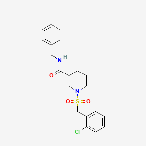 molecular formula C21H25ClN2O3S B11231207 1-[(2-chlorobenzyl)sulfonyl]-N-(4-methylbenzyl)piperidine-3-carboxamide 