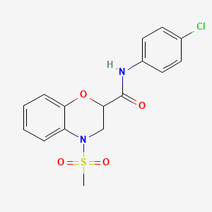 N-(4-chlorophenyl)-4-(methylsulfonyl)-3,4-dihydro-2H-1,4-benzoxazine-2-carboxamide