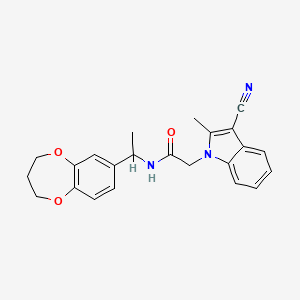 2-(3-cyano-2-methyl-1H-indol-1-yl)-N-[1-(3,4-dihydro-2H-1,5-benzodioxepin-7-yl)ethyl]acetamide