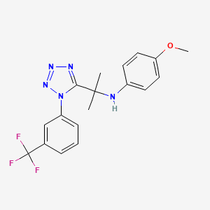 molecular formula C18H18F3N5O B11231256 4-methoxy-N-(2-{1-[3-(trifluoromethyl)phenyl]-1H-tetrazol-5-yl}propan-2-yl)aniline 