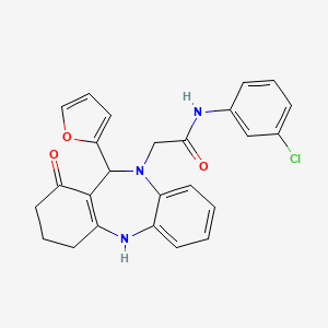 N-(3-chlorophenyl)-2-[11-(furan-2-yl)-1-oxo-1,2,3,4,5,11-hexahydro-10H-dibenzo[b,e][1,4]diazepin-10-yl]acetamide