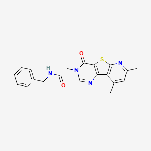 N-benzyl-2-(11,13-dimethyl-6-oxo-8-thia-3,5,10-triazatricyclo[7.4.0.02,7]trideca-1(9),2(7),3,10,12-pentaen-5-yl)acetamide