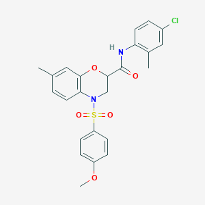 molecular formula C24H23ClN2O5S B11231318 N-(4-chloro-2-methylphenyl)-4-[(4-methoxyphenyl)sulfonyl]-7-methyl-3,4-dihydro-2H-1,4-benzoxazine-2-carboxamide 