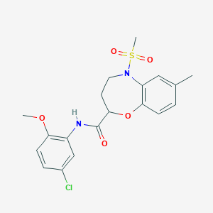 N-(5-chloro-2-methoxyphenyl)-7-methyl-5-(methylsulfonyl)-2,3,4,5-tetrahydro-1,5-benzoxazepine-2-carboxamide