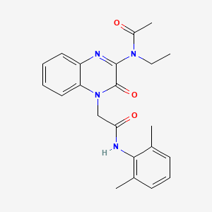 molecular formula C22H24N4O3 B11231335 N-(4-{2-[(2,6-dimethylphenyl)amino]-2-oxoethyl}-3-oxo-3,4-dihydroquinoxalin-2-yl)-N-ethylacetamide 