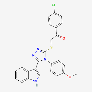 2-((5-(1H-indol-3-yl)-4-(4-methoxyphenyl)-4H-1,2,4-triazol-3-yl)thio)-1-(4-chlorophenyl)ethanone