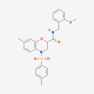 N-(2-methoxybenzyl)-7-methyl-4-[(4-methylphenyl)sulfonyl]-3,4-dihydro-2H-1,4-benzoxazine-2-carboxamide