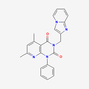 molecular formula C23H19N5O2 B11231363 3-(imidazo[1,2-a]pyridin-2-ylmethyl)-5,7-dimethyl-1-phenylpyrido[2,3-d]pyrimidine-2,4(1H,3H)-dione 