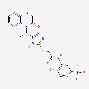 N-[2-chloro-5-(trifluoromethyl)phenyl]-2-({4-methyl-5-[1-(3-oxo-2,3-dihydro-4H-1,4-benzoxazin-4-yl)ethyl]-4H-1,2,4-triazol-3-yl}sulfanyl)acetamide