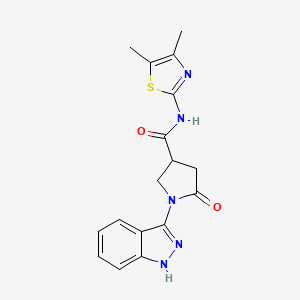 N-(4,5-dimethyl-1,3-thiazol-2-yl)-1-(1H-indazol-3-yl)-5-oxopyrrolidine-3-carboxamide