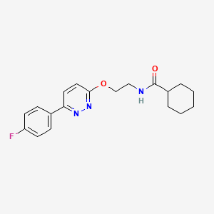 molecular formula C19H22FN3O2 B11231373 N-(2-((6-(4-fluorophenyl)pyridazin-3-yl)oxy)ethyl)cyclohexanecarboxamide 