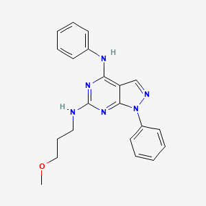 molecular formula C21H22N6O B11231405 N~6~-(3-methoxypropyl)-N~4~,1-diphenyl-1H-pyrazolo[3,4-d]pyrimidine-4,6-diamine 