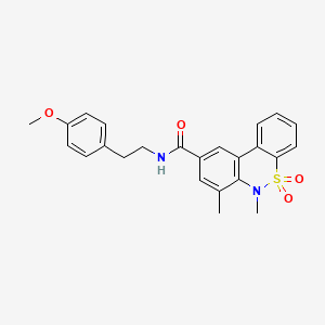 molecular formula C24H24N2O4S B11231412 N-[2-(4-methoxyphenyl)ethyl]-6,7-dimethyl-6H-dibenzo[c,e][1,2]thiazine-9-carboxamide 5,5-dioxide 