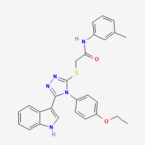 2-((4-(4-ethoxyphenyl)-5-(1H-indol-3-yl)-4H-1,2,4-triazol-3-yl)thio)-N-(m-tolyl)acetamide