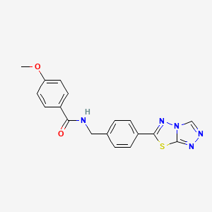 4-methoxy-N-[4-([1,2,4]triazolo[3,4-b][1,3,4]thiadiazol-6-yl)benzyl]benzamide