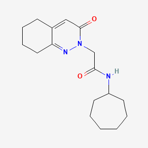 molecular formula C17H25N3O2 B11231436 N-cycloheptyl-2-(3-oxo-5,6,7,8-tetrahydrocinnolin-2(3H)-yl)acetamide 