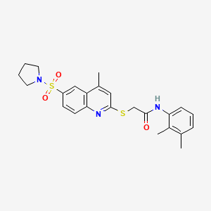 N-(2,3-Dimethylphenyl)-2-{[4-methyl-6-(pyrrolidine-1-sulfonyl)quinolin-2-YL]sulfanyl}acetamide