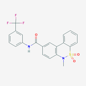 6-methyl-N-[3-(trifluoromethyl)phenyl]-6H-dibenzo[c,e][1,2]thiazine-9-carboxamide 5,5-dioxide