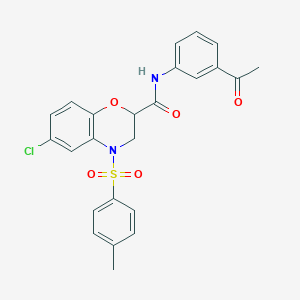 N-(3-acetylphenyl)-6-chloro-4-[(4-methylphenyl)sulfonyl]-3,4-dihydro-2H-1,4-benzoxazine-2-carboxamide