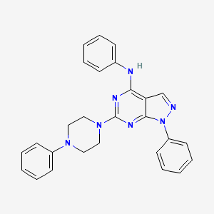 N,1-diphenyl-6-(4-phenylpiperazin-1-yl)-1H-pyrazolo[3,4-d]pyrimidin-4-amine