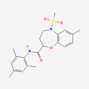 7-methyl-5-(methylsulfonyl)-N-(2,4,6-trimethylphenyl)-2,3,4,5-tetrahydro-1,5-benzoxazepine-2-carboxamide