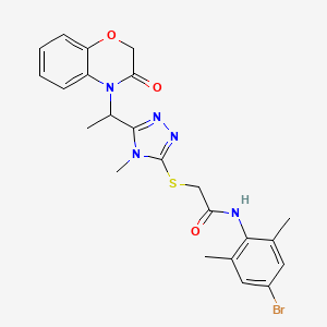 molecular formula C23H24BrN5O3S B11231477 N-(4-bromo-2,6-dimethylphenyl)-2-({4-methyl-5-[1-(3-oxo-2,3-dihydro-4H-1,4-benzoxazin-4-yl)ethyl]-4H-1,2,4-triazol-3-yl}sulfanyl)acetamide 