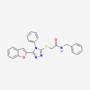 2-{[5-(1-benzofuran-2-yl)-4-phenyl-4H-1,2,4-triazol-3-yl]sulfanyl}-N-benzylacetamide