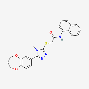 2-{[5-(3,4-dihydro-2H-1,5-benzodioxepin-7-yl)-4-methyl-4H-1,2,4-triazol-3-yl]sulfanyl}-N-(naphthalen-1-yl)acetamide