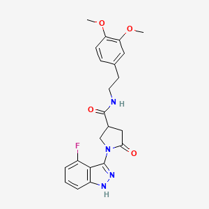 N-(3,4-dimethoxyphenethyl)-1-(4-fluoro-1H-indazol-3-yl)-5-oxo-3-pyrrolidinecarboxamide