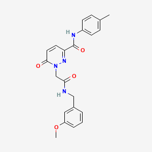 molecular formula C22H22N4O4 B11231565 1-(2-((3-methoxybenzyl)amino)-2-oxoethyl)-6-oxo-N-(p-tolyl)-1,6-dihydropyridazine-3-carboxamide 