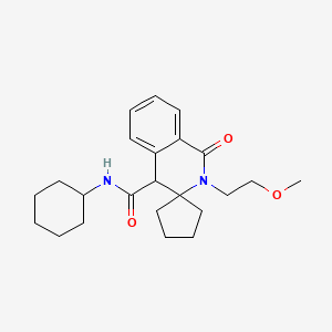 molecular formula C23H32N2O3 B11231583 N-cyclohexyl-2'-(2-methoxyethyl)-1'-oxo-1',4'-dihydro-2'H-spiro[cyclopentane-1,3'-isoquinoline]-4'-carboxamide 