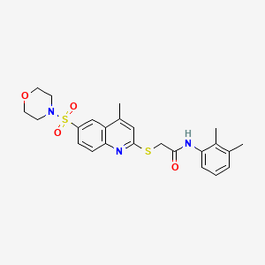 molecular formula C24H27N3O4S2 B11231585 N-(2,3-Dimethylphenyl)-2-{[4-methyl-6-(morpholine-4-sulfonyl)quinolin-2-YL]sulfanyl}acetamide 