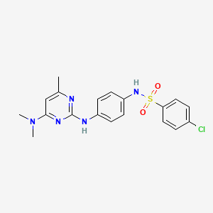 4-chloro-N-(4-((4-(dimethylamino)-6-methylpyrimidin-2-yl)amino)phenyl)benzenesulfonamide