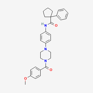 molecular formula C30H33N3O3 B11231622 N-(4-{4-[(4-methoxyphenyl)carbonyl]piperazin-1-yl}phenyl)-1-phenylcyclopentanecarboxamide 