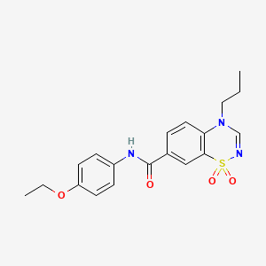 molecular formula C19H21N3O4S B11231627 N-(4-ethoxyphenyl)-4-propyl-4H-1,2,4-benzothiadiazine-7-carboxamide 1,1-dioxide 