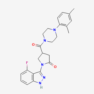 molecular formula C24H26FN5O2 B11231642 4-{[4-(2,4-dimethylphenyl)piperazin-1-yl]carbonyl}-1-(4-fluoro-1H-indazol-3-yl)pyrrolidin-2-one 