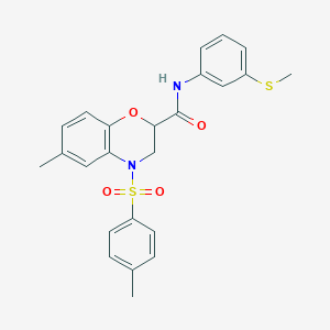 6-methyl-4-[(4-methylphenyl)sulfonyl]-N-[3-(methylsulfanyl)phenyl]-3,4-dihydro-2H-1,4-benzoxazine-2-carboxamide