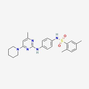 2,5-dimethyl-N-(4-((4-methyl-6-(piperidin-1-yl)pyrimidin-2-yl)amino)phenyl)benzenesulfonamide