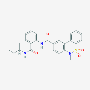 N-[2-(butan-2-ylcarbamoyl)phenyl]-6-methyl-6H-dibenzo[c,e][1,2]thiazine-9-carboxamide 5,5-dioxide