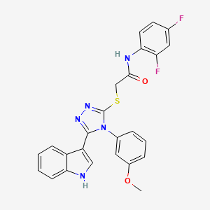 molecular formula C25H19F2N5O2S B11231686 N-(2,4-Difluorophenyl)-2-{[5-(1H-indol-3-YL)-4-(3-methoxyphenyl)-4H-1,2,4-triazol-3-YL]sulfanyl}acetamide 