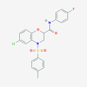 6-chloro-N-(4-fluorophenyl)-4-[(4-methylphenyl)sulfonyl]-3,4-dihydro-2H-1,4-benzoxazine-2-carboxamide