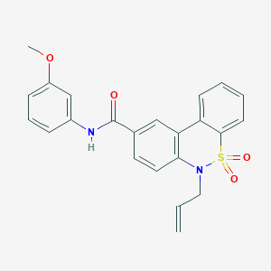 molecular formula C23H20N2O4S B11231693 6-allyl-N-(3-methoxyphenyl)-6H-dibenzo[c,e][1,2]thiazine-9-carboxamide 5,5-dioxide 