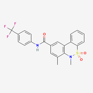 molecular formula C22H17F3N2O3S B11231701 6,7-dimethyl-N-[4-(trifluoromethyl)phenyl]-6H-dibenzo[c,e][1,2]thiazine-9-carboxamide 5,5-dioxide 