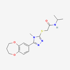 molecular formula C17H22N4O3S B11231710 2-{[5-(3,4-dihydro-2H-1,5-benzodioxepin-7-yl)-4-methyl-4H-1,2,4-triazol-3-yl]sulfanyl}-N-(propan-2-yl)acetamide 