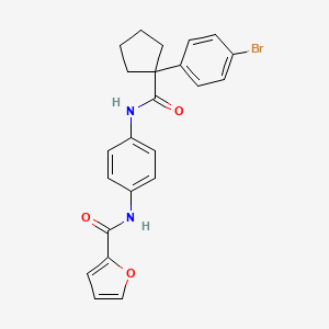 molecular formula C23H21BrN2O3 B11231722 N-[4-({[1-(4-bromophenyl)cyclopentyl]carbonyl}amino)phenyl]furan-2-carboxamide 