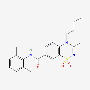 molecular formula C21H25N3O3S B11231726 4-butyl-N-(2,6-dimethylphenyl)-3-methyl-4H-1,2,4-benzothiadiazine-7-carboxamide 1,1-dioxide 