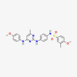 molecular formula C26H27N5O4S B11231761 4-methoxy-N-(4-((4-((4-methoxyphenyl)amino)-6-methylpyrimidin-2-yl)amino)phenyl)-3-methylbenzenesulfonamide 