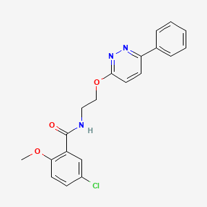 molecular formula C20H18ClN3O3 B11231766 5-chloro-2-methoxy-N-(2-((6-phenylpyridazin-3-yl)oxy)ethyl)benzamide 