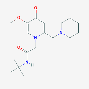 N-(tert-butyl)-2-(5-methoxy-4-oxo-2-(piperidin-1-ylmethyl)pyridin-1(4H)-yl)acetamide